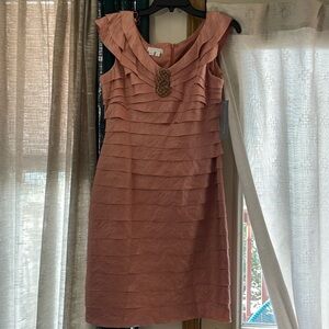 Tiered London Times dress, color rose